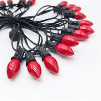 Guirlande lumineuse de Noël en céramique multi-couleurs C7, fil noir, 25 pieds, IP44, pour extérieur, ampoules opaques, guirlande lumineuse pour toit