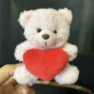 超人气热卖4 '小尺寸毛绒泰迪熊抱心钥匙圈毛绒玩具钥匙扣情人节促销 - Product Image 3