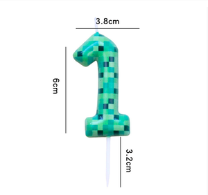 Juego de Decoración para Hornear con 6 Velas de <span class=keywords><strong>Minecraft</strong></span> Rojas y Verdes, Números de Cumpleaños del <span class=keywords><strong>0</strong></span> al 9 - Product Image 6