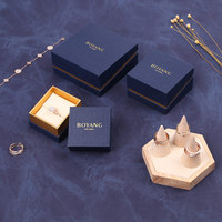 Boyang Luxus benutzer definierte Logo Papier Schulter Box Stil Schmuck Verpackung Box Hochzeits schmuck Ring Box