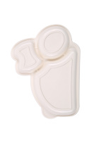 Assiette pour enfants en mélamine de qualité alimentaire, motif lapin rose mignon, sans goût, vaisselle pour enfants