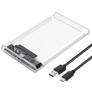 Boîtier de disque dur SATA transparent en plastique de 2,5 pouces USB-C 3.1 pour SSD/HDD jusqu'à 5 To - Product Image 2