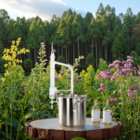 Machine de distillation d'huiles essentielles en acier inoxydable 10L avec fonction vapeur en verre Pyrex, garantie 1 an, puissance 2200W, usage domestique