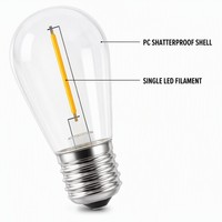 Ampoules LED vintage E26 à culot moyen Edison incassables S14 de remplacement économes en énergie