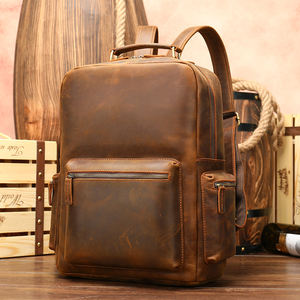 Mochila Multifuncional Personalizada para Hombre, Mochila de Viaje de Cuero Genuino Crazy Horse, Mochila de Cuero para Portátil - Product Image 4