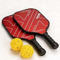 Raquette de pickleball légère en fibre de verre, manche ergonomique perforé, surface de friction, bord aérodynamique