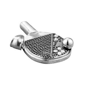 Colliers et pendentifs raquette de ping-pong en acier inoxydable 316L, accessoires de bijouterie, pendentif raquette de tennis, accessoires de sport - Product Image 1