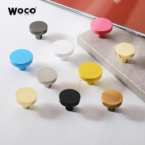 Woco Lan Cabinet <b>Knob</b> Single Hole Modern Minimalist Drawer Handle <b>Black</b> Wardrobe <b>Door</b> Metal Round Handle - Product Image 2