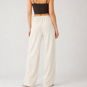 <span class=keywords><strong>Pantaloni</strong></span> Palazzo da Donna <span class=keywords><strong>con</strong></span> Coulisse, Gamba Larga, Vita Elastica, Vestibilità Morbida, Taglio Dritto, Personalizzabili OEM - Product Image 2