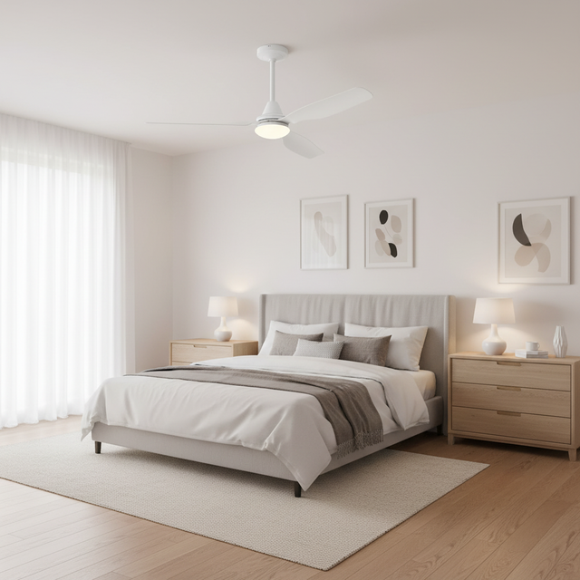 48'' Ceiling Fan with Lights and Remote Control Dimmable LED Light Reversible BLDC Motor Modern Design Box Packaging