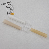 Papier à rouler pour fumer en papier de riz non blanchi/blanchi personnalisé de 60 mm, ruban adhésif de 25 mm, embout en verre conique transparent
