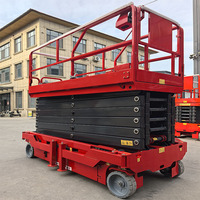 Plateforme de travail aérienne électrique mobile en acier légère et compacte, avec pieds pliables, hauteur de plateforme de 4 à 22 m, élévateur automatique, économie d'énergie