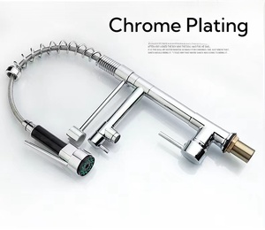 <span class=keywords><strong>Rubinetto</strong></span> da cucina moderno a 360° regolabile e <span class=keywords><strong>flessibile</strong></span> in ottone cromato con doppio beccuccio a molla, monocomando e doccetta estraibile, montaggio su piano - Product Image 3