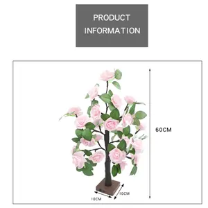 Wholesale Valentine's Day Decoration Rose Table Light Rose Artificial Flower Tree Light 3AA Battery Powered Rose Tree Lights