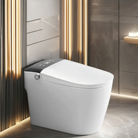 Cuvette de toilette intelligente avancée en porcelaine WC monté au sol pour salle de bain placard à eau allongé avec fonction de télécommande
