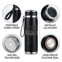 Botella de Agua de Gran Capacidad con Aislamiento al Vacío de Acero Inoxidable 316, 20, 26 y 34 oz, con Tapa con Infusor de Té para Camping, Venta al Por Mayor