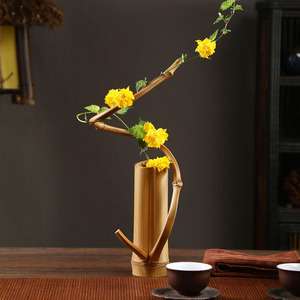 Florero de bambú, adorno decorativo creativo de estilo chino para ceremonia del té y decoración del hogar - Product Image 2
