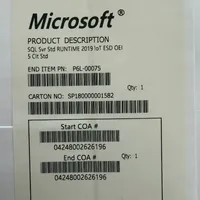 SQL Server 2019 Standard en DVD, Inglés, Activación Online de por Vida, 100% Ilimitado, Core CAL, Origen EE. UU., Disponible por Internet