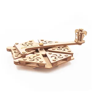 Laser Cutting Model Assembly DIY Kit Mechanical 3D Wooden Puzzle for Teens logical Brain Teaser IQ Test Mind Game Toys STEM toy