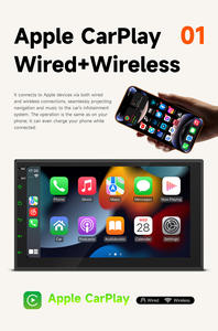 BQCC <span class=keywords><strong>2</strong></span> Din 7 Pouces CarPlay <span class=keywords><strong>Android</strong></span> <span class=keywords><strong>Auto</strong></span> HD RDS FM AM Écran Tactile Lecteur Multimédia de Voiture Stéréo USB AUX Lien Miroir Lecture Vidéo - Product Image 3