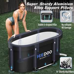 Large Oval Ice Bath Bathtub Suitable for Athletes Multi-Layer Portable PVC Outdoor Cold Flushing Ice <b>Bucket</b> for Recovery - Product Image 2