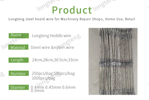 Longteng 0.45mm 0.6mm 0.9mm Stainless Steel Heald Wire / 330 Grade / <b>Loom</b> Textile/<b>Knitting</b> <b>Machinery</b> Use - Product Image 5