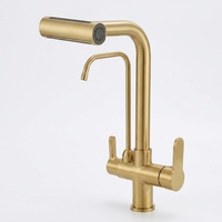 Robinet mélangeur 5 voies en laiton chromé à double poignée pour système RO de cuisine, eau chaude/froide, refroidisseur de soda, 5 en 1, vente chaude
