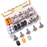 Kit d'assortiment de potentiomètres professionnels OKYN251030-34 pour amplificateurs, guitares et projets de bricolage, 60 pièces avec boutons