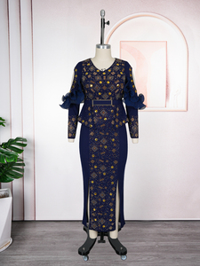 Hot Selling Luxury Evening <strong>Dresses</strong> Elegant Rheinestone Bead Mesh Patchwork Long <strong>Dresses</strong> African Church <strong>Dresses</strong> for Women - Product Image 3