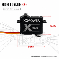 Servomoteur numérique micro pour avion RC, 9g, boîtier tout aluminium, moteur sans noyau, étanche, 0.07s, 7.4V, XQ-POWER S1009D