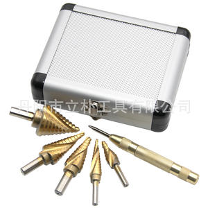 ชุดดอกสว่านขั้นบันได 6 ชิ้น Lilin Tools เคลือบไทเทเนียม สำหรับเหล็กความเร็วสูง พร้อมชุดเจาะตรงกลางและตัวเจาะรู สำหรับเหล็กกล้าคาร์บอน - Product Image 3