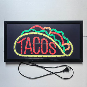 French pizza takeout LED billboard indoor hanging display <b>board</b> shop window sign directional sign decorative <b>light</b> luminous sign - Product Image 4