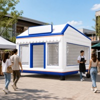 Tente mobile gonflable pop-up, kiosque publicitaire gonflable, fenêtres transparentes, souffleur, promotion des ventes en extérieur, événement commercial