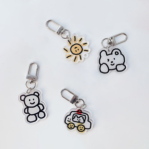 Spot Wholesale UV Printing Cartoon <b>Cute</b> Stick Figure Acrylic Key Chain Couple Bag Mobile Phone Decoration Small Pendant - Product Image 3