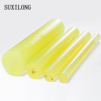 Barre en PU de 25 mm en gros, fabricant de barres en caoutchouc polyuréthane, barre en PU jaune en stock, barre en PU de petit diamètre, taille personnalisée
