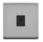 Prise murale grise en acier inoxydable avec 3 broches 13A et 2 ports USB
