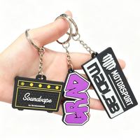 Porte-clés en silicone souple 2D personnalisé avec logo imprimé recto-verso, porte-clés en caoutchouc le moins cher