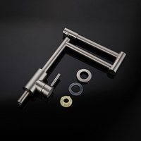 Robinet de cuisine moderne en acier inoxydable 304, rotatif à 360 degrés, pliable et allongé, bassin à légumes, eau chaude et froide