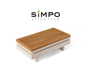 SIMPOLIFESTYLE Mobilier d'extérieur haut de gamme ELEMENT Chaise longue Jardin Terrasse Hôtel Resort Aluminium Teck Tissu Ensemble de canapé d'angle - Product Image 6