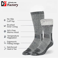 Chaussettes de ski en laine mérinos personnalisées pour hommes et femmes avec semelle en éponge à amorti thermique