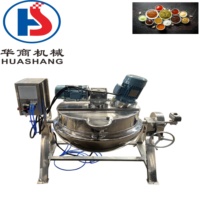 Huashang Custom Jacket Kettle Automatische Voedselkookpan met Schraapspatel, Roerder en Stoomverwarmingstechnologie Jacket Kettle