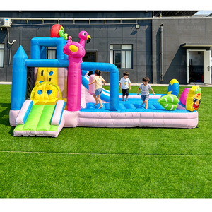 Kids <b>Inflatable</b> House <b>Water</b> <b>Slide</b> With Blower Backyard Jumping Castle Pool and Gun for Outdoor Play NB-93016 <b>Inflatable</b> Construc - Product Image 4