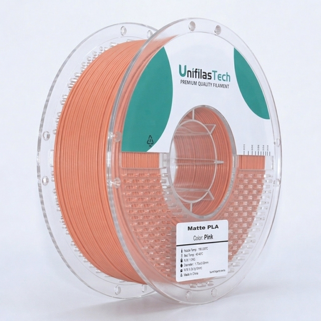 UniFilas Tech 1.75mm Matte PLA 1kg Filament White PLA 3D Filament with Matte Finish Vacuum-Sealed 3D Printing Filament
