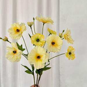 Fleurs artificielles de ranunculus papillon en soie, haute simulation, pour décoration de mariage et de maison, style nordique, blanc, rose, jaune, bleu, violet - Product Image 3