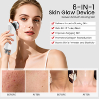 Rodillo Facial Multifuncional 6 en 1, Masajeador Adelgazante y Contorneador de Mandíbula, Mentón y Cuello, Varita Rejuvenecedora para el Cuidado de la Piel