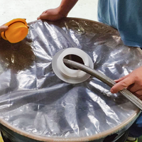 Sacs en plastique gaufrés à fond carré souple avec soufflet, en feuille d'aluminium, résistants à l'humidité, pour doublure de fût