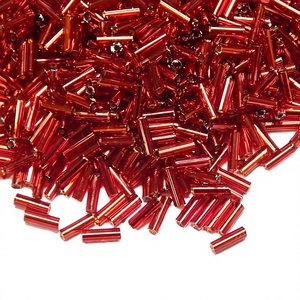 Perline di Vetro Indiane Perlin, Perline a Tubo da 6mm, 3300 Pezzi (Rosso e Argento) per Penne Decorate, Prodotte in Cina - Product Image 2