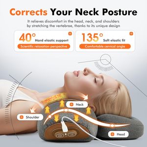 Almohada Masajeadora de Cuello para Alivio del Dolor Muscular Profundo con Calor, Masajeador Inalámbrico Recargable con Tracción para la Columna Vertebral y Hombros - Product Image 5