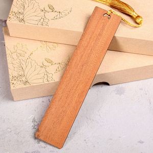 Customized Handmade Natural Wood Rectangular <b>Bookmark</b> with Colorful Tassel Polished Blank for DIY Laser Engraving Gift - Product Image 3