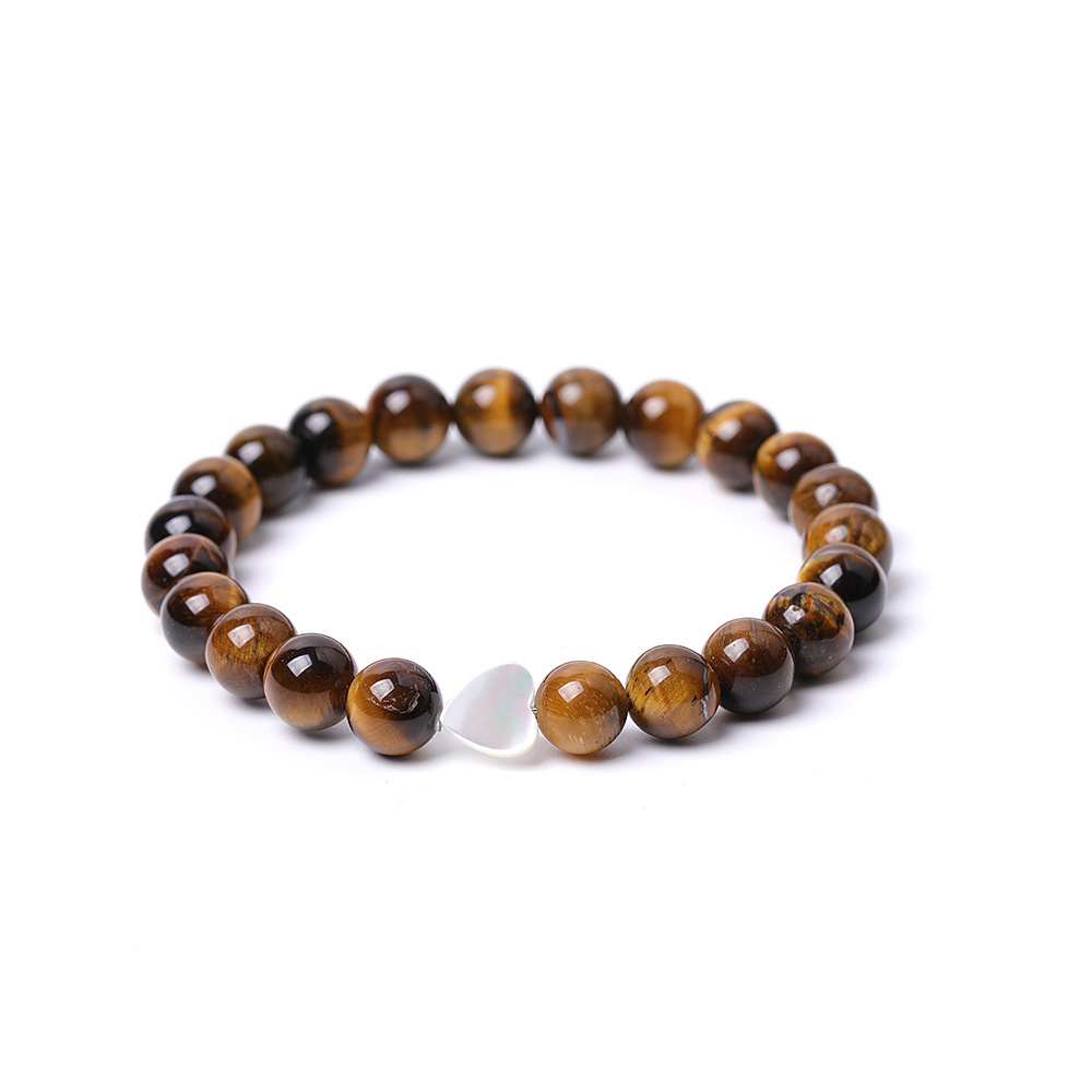 Coeur Oeil de Tigre jaune 8mm
